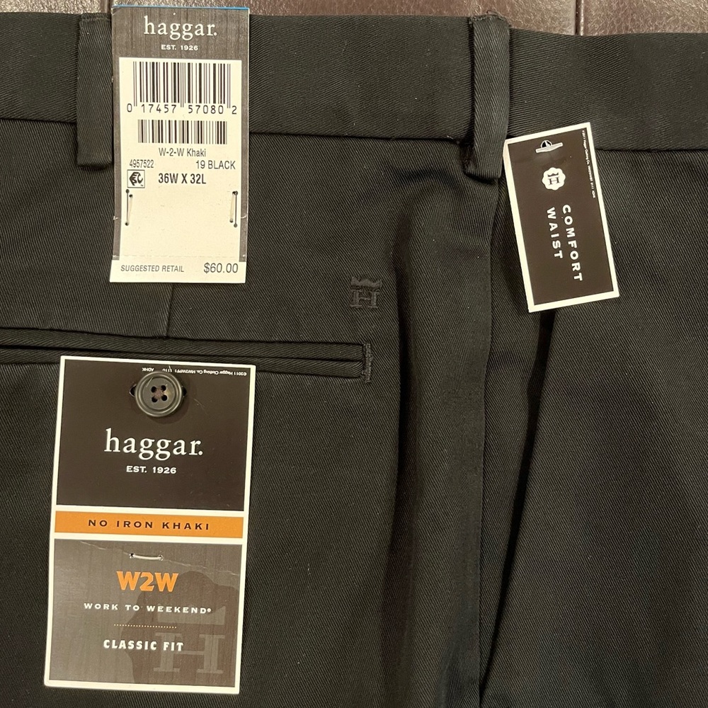 NWT Haggar Black 36x32